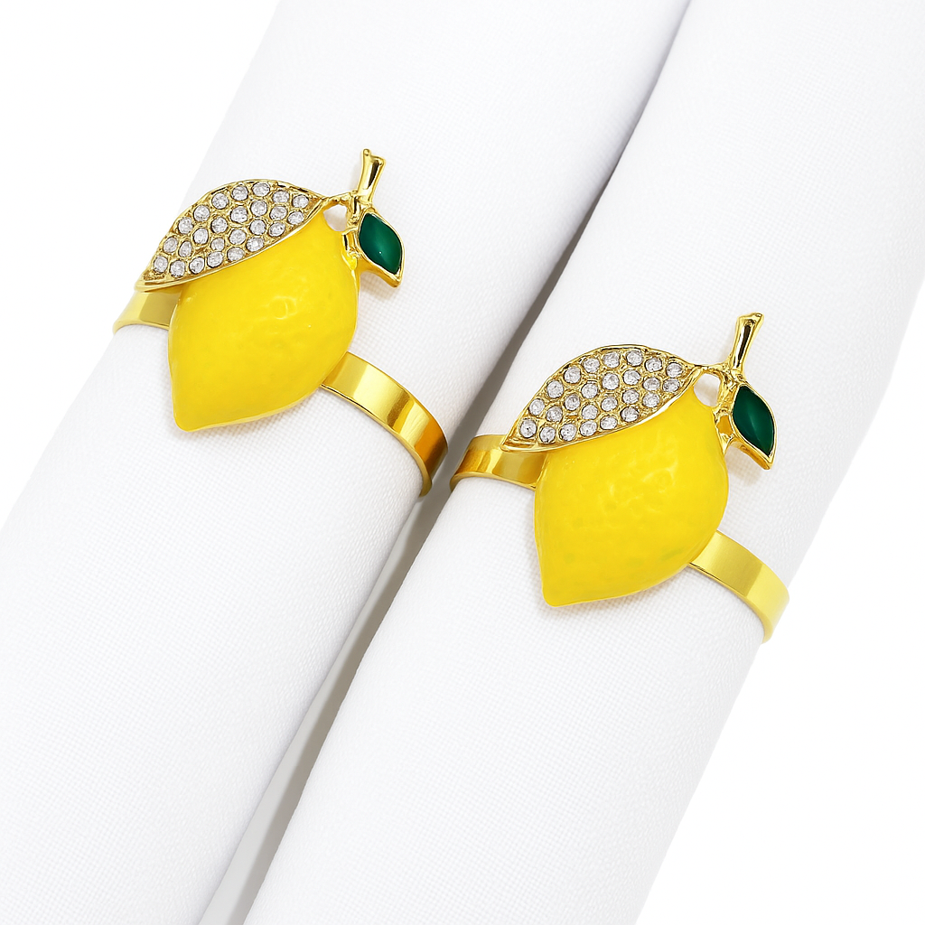 Lemon Napkin Rings 6pcs