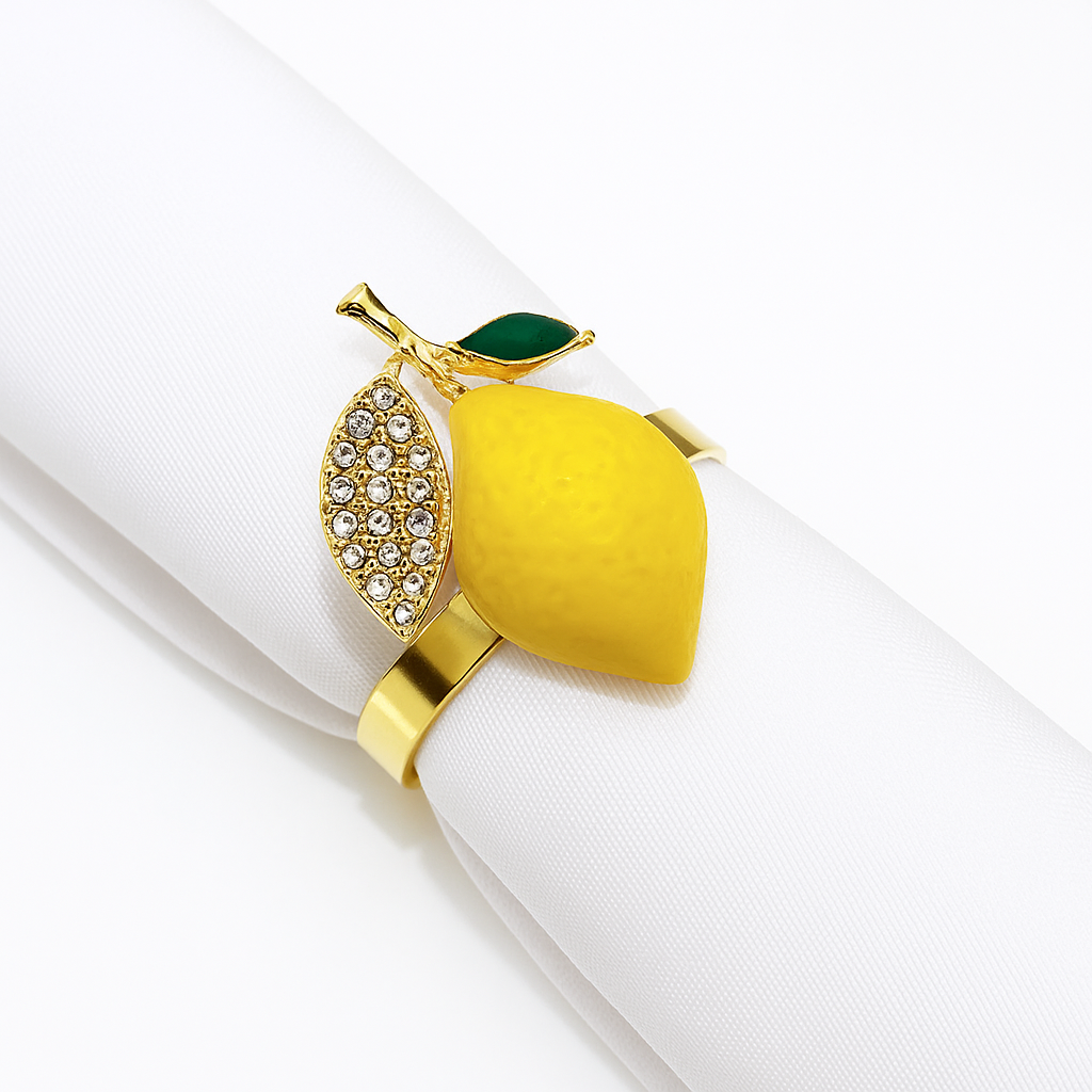 Lemon Napkin Rings 6pcs