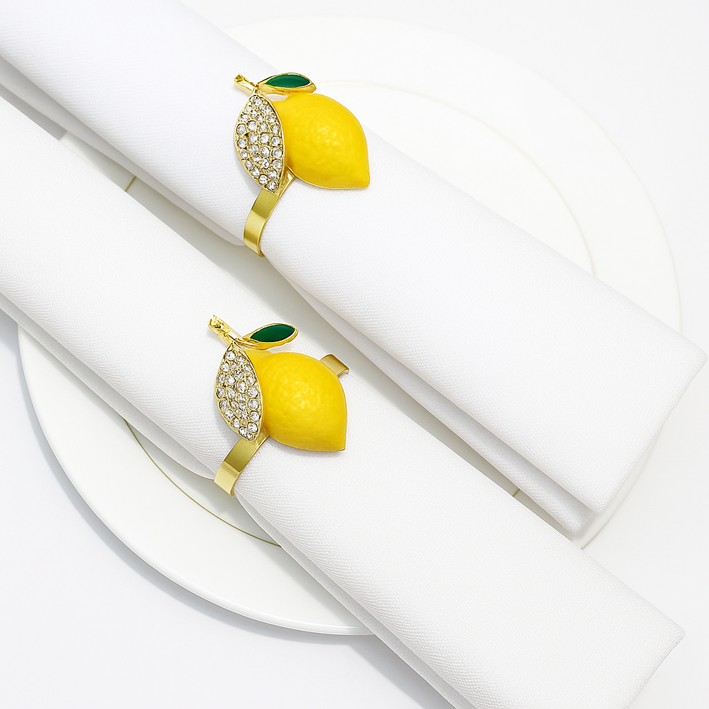 Lemon Napkin Rings 6pcs