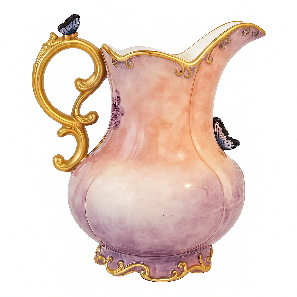 Whimsical Ceramic Water Pitcher Vase