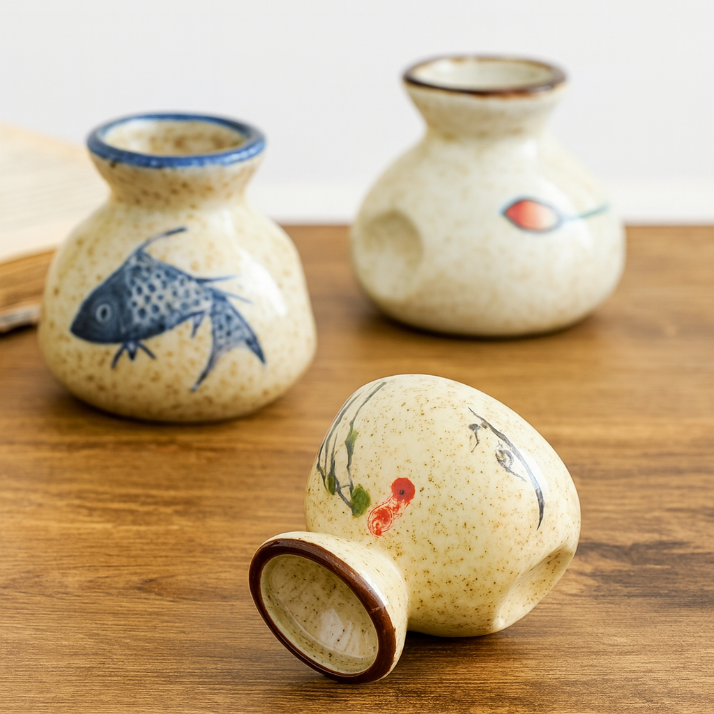 Rustic Cream Ceramic Toothpick Holder 1Pc