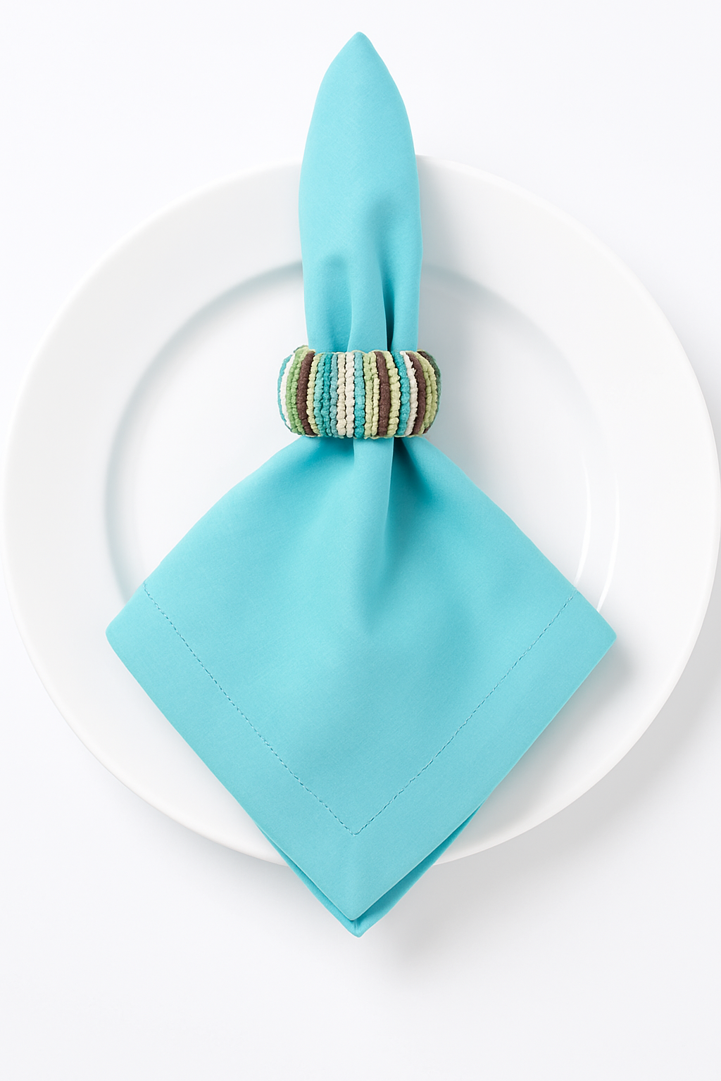 Handmade Sequin Beaded Napkin Rings Set 6Pcs