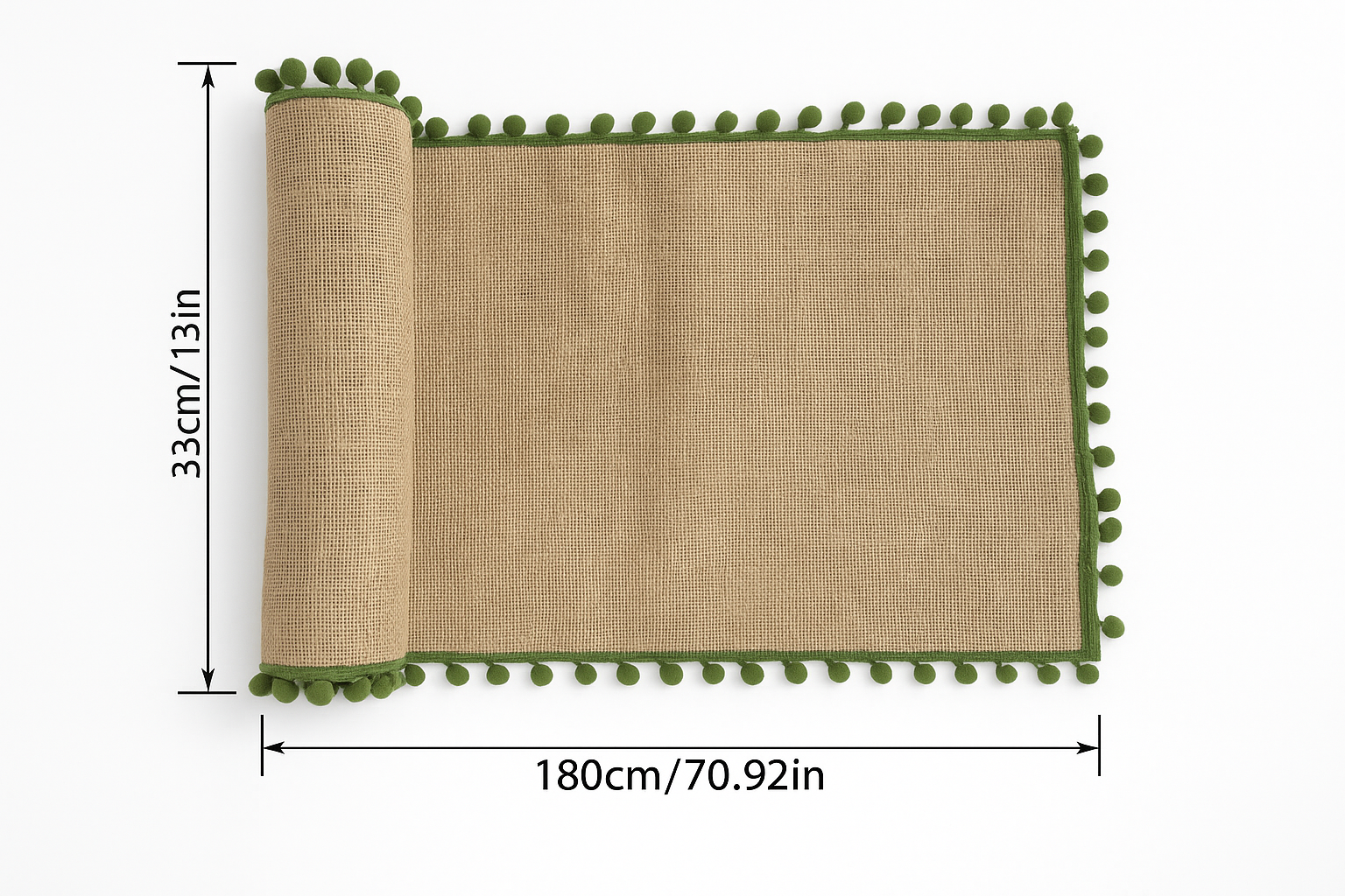 Festive Rustic Linen-Look Table Runner
