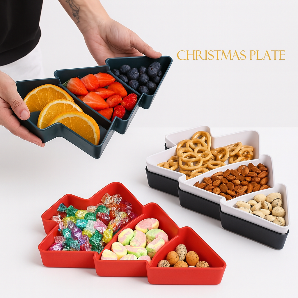 Christmas Tree-Shaped Snack Tray