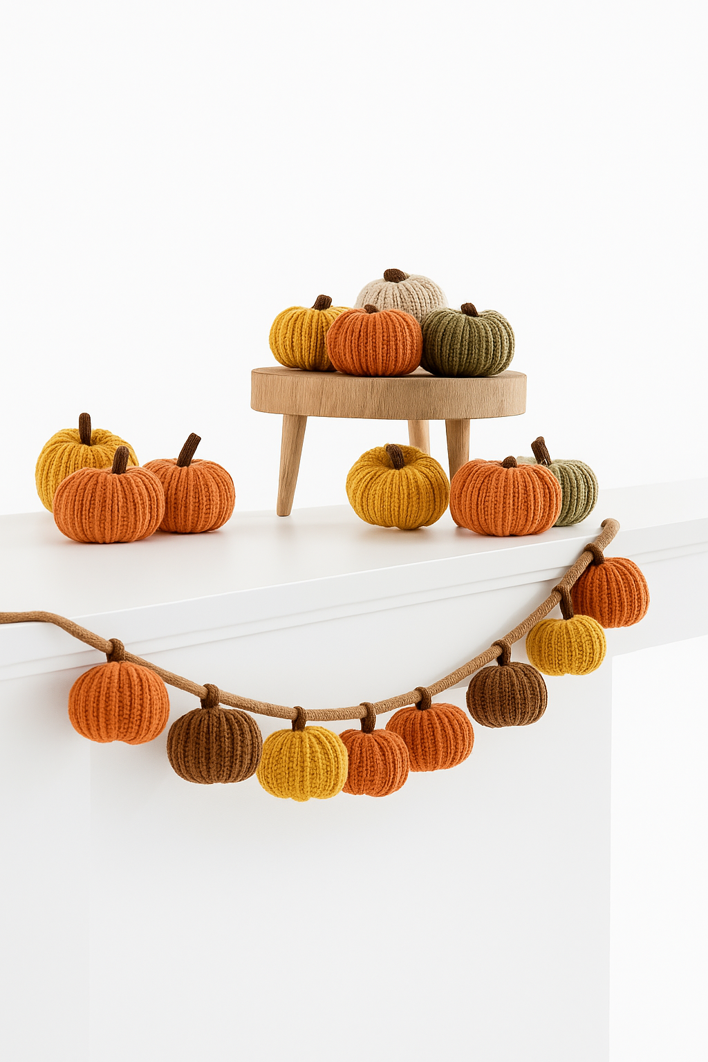 Mini Knitted Pumpkins 6Pcs