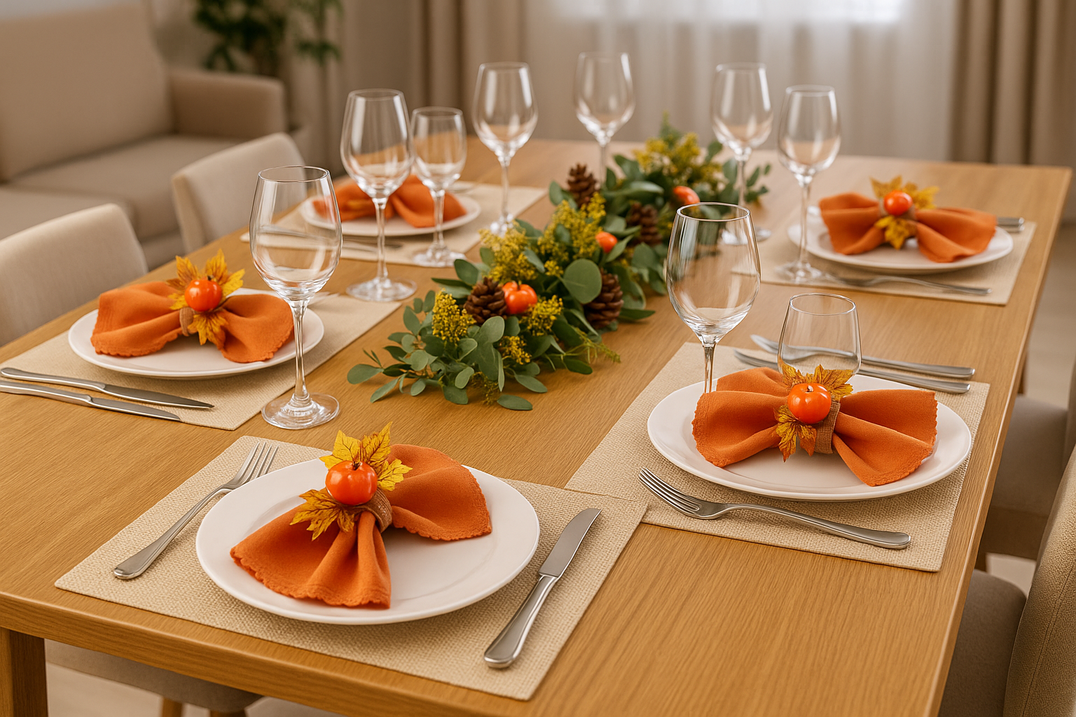 Handmade Autumn Napkin Rings 4Pcs