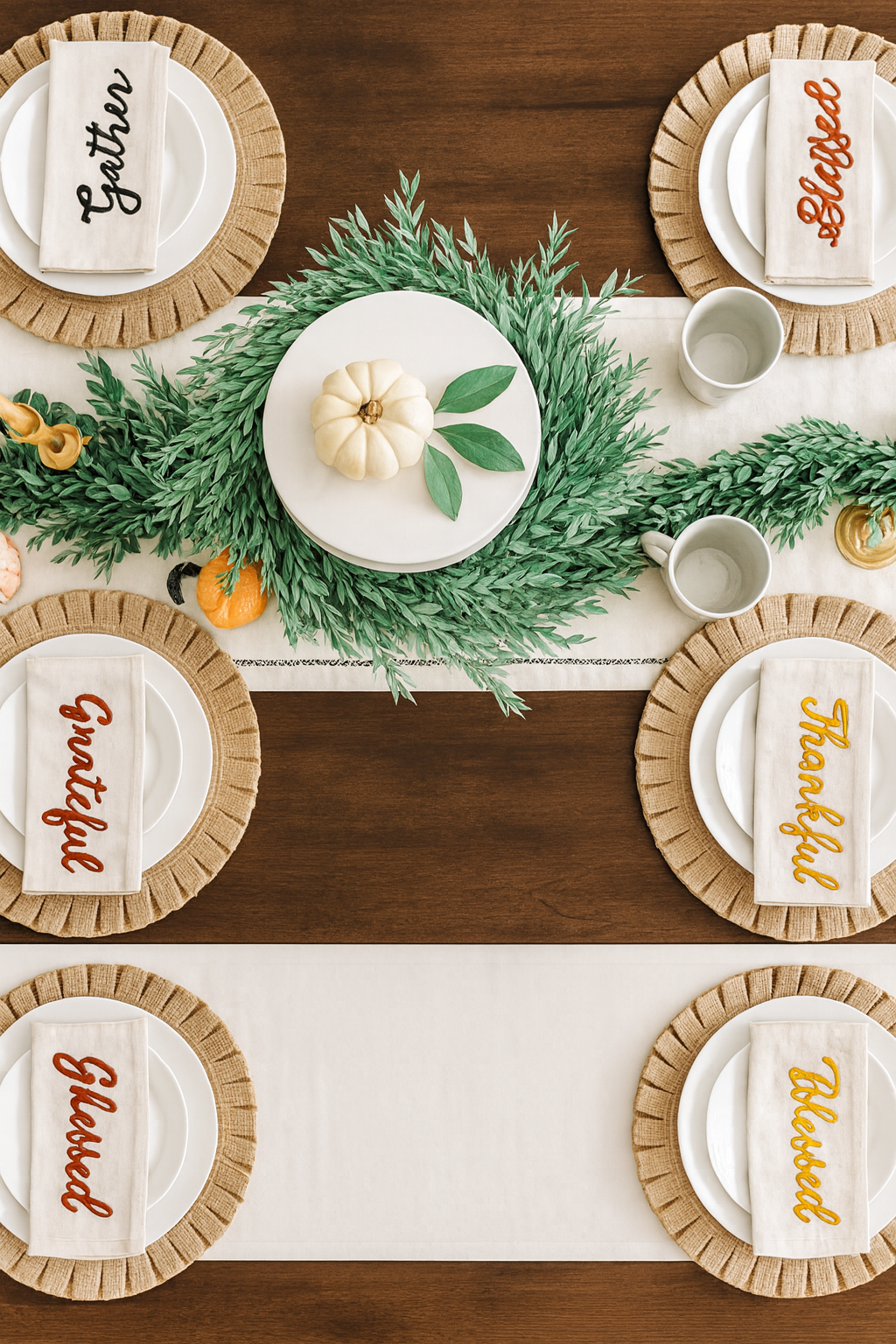 Bohemian Round Burlap Placemats 4/6Pcs