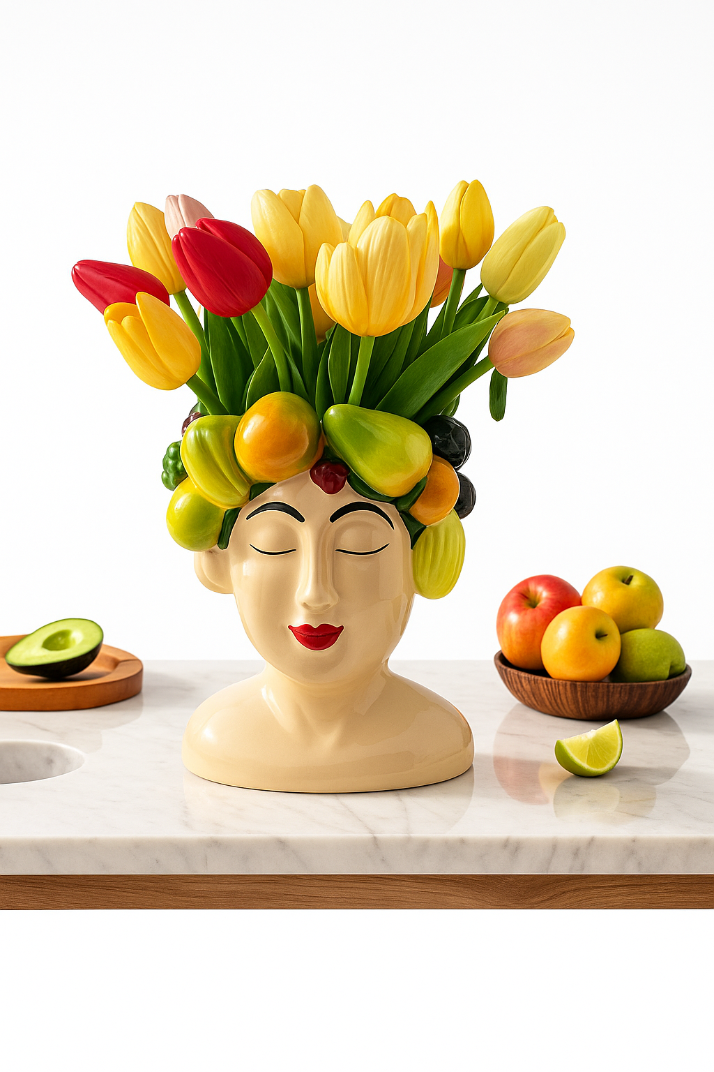 Hand-Painted Resin Decorative Flower Vase