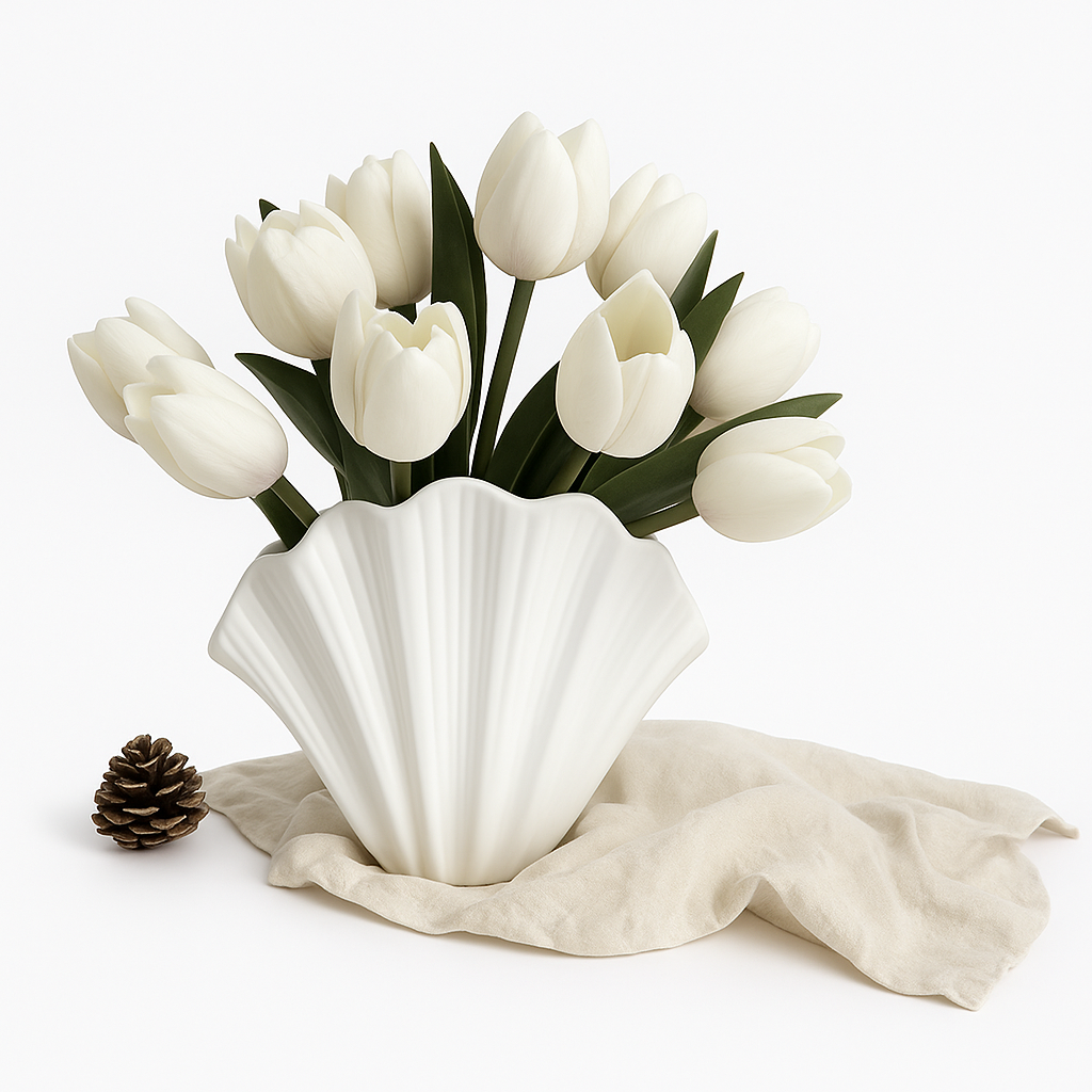 Shell-Shaped Resin Vase