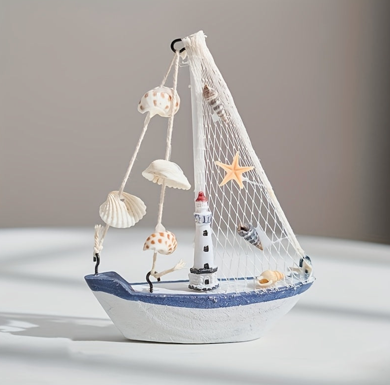 Wooden Sail Boat Ornament 1Pc