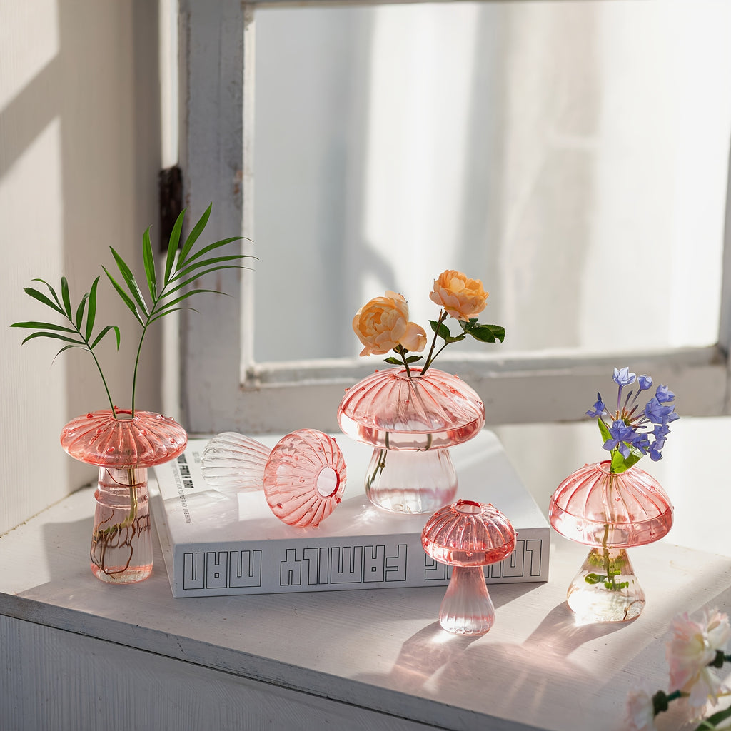 Mushroom Pink Gradient Vase Set 10 Pcs
