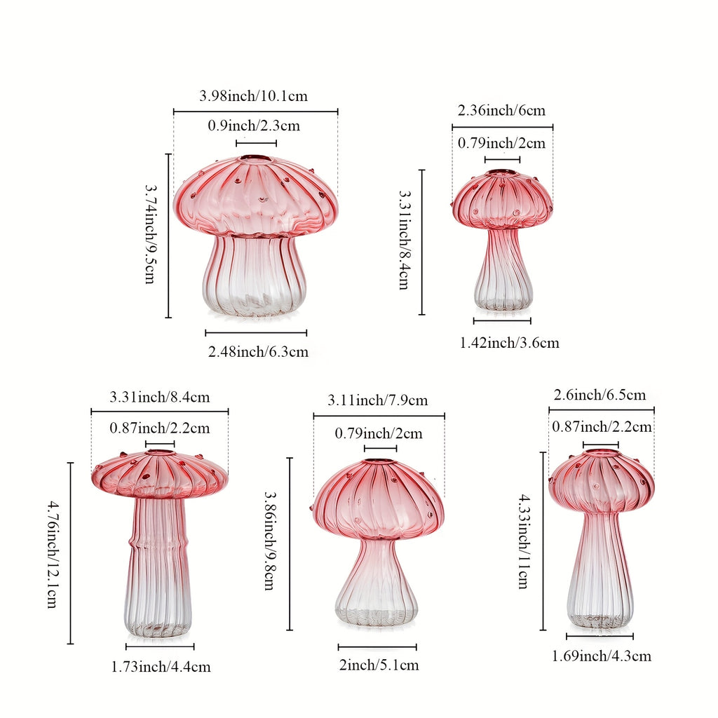 Mushroom Pink Gradient Vase Set 10 Pcs