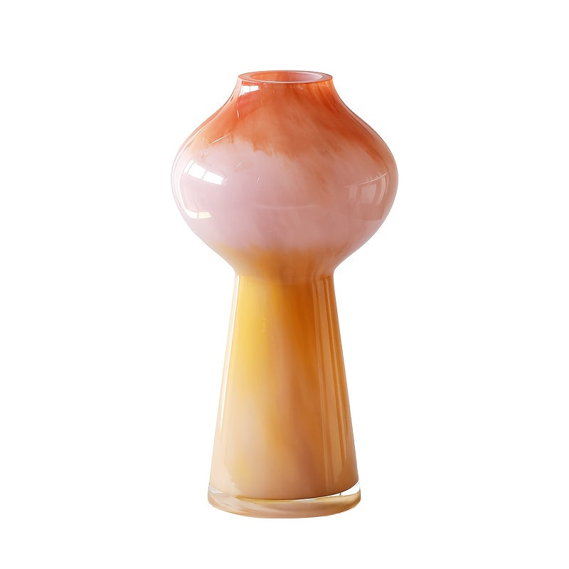 Elegant Glass Vase with Striped Design